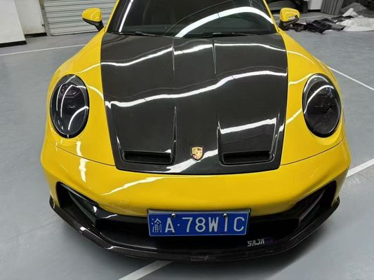 Porsche 992 Karbonfaserkörper Kit 992 GT3-Stil Vorder- und Rückstoßstange Seitenrock Spoilerkapuze