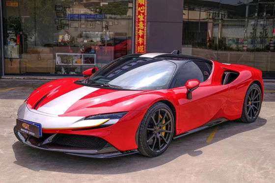 Für Ferrari SF90 Trockenkohlenstoffkörper-Kit SF90 OEM-Stil Kohlenstofffaser Front Lippendiffuser Spoiler Seitenrock