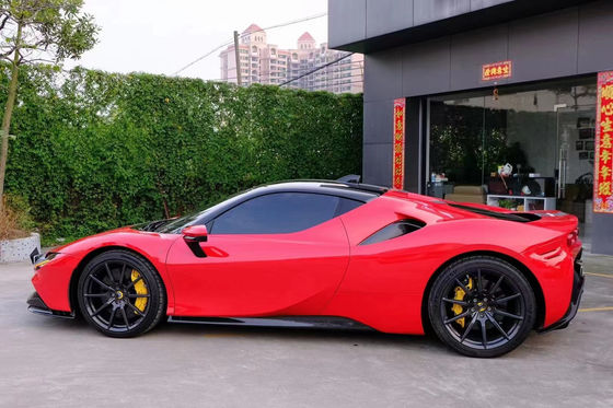 Für Ferrari SF90 Trockenkohlenstoffkörper-Kit SF90 OEM-Stil Kohlenstofffaser Front Lippendiffuser Spoiler Seitenrock