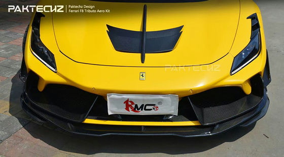 Paktechz Style Carbon Fiber Kit für Ferrari F8 Carbon Fiber Body Kit Vorder Schaufel Hinterer Diffusor Spoiler