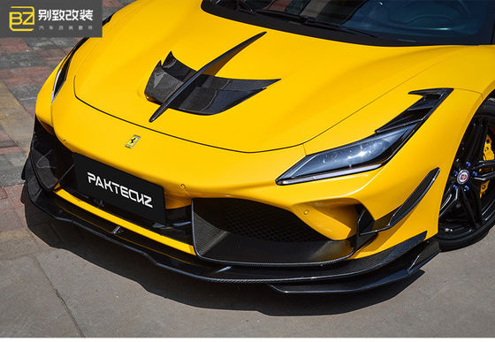 Paktechz Style Carbon Fiber Kit für Ferrari F8 Carbon Fiber Body Kit Vorder Schaufel Hinterer Diffusor Spoiler