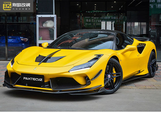 Paktechz Style Carbon Fiber Kit für Ferrari F8 Carbon Fiber Body Kit Vorder Schaufel Hinterer Diffusor Spoiler