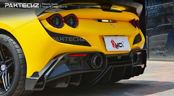 Paktechz Style Carbon Fiber Kit für Ferrari F8 Carbon Fiber Body Kit Vorder Schaufel Hinterer Diffusor Spoiler