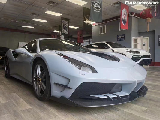 Für Ferrari 488 Kohlenstofffaserkörper Kit 488 Upgraded Misha Style Front und Heck Stoßfänger Spoiler Hood Kohlenstofffaserkörper Kit
