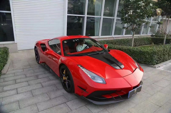 Für Ferrari 488 Kohlenstofffaserkörper Kit 488 Upgraded Misha Style Front und Heck Stoßfänger Spoiler Hood Kohlenstofffaserkörper Kit