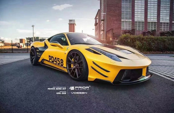 Für Ferrari 458 Kohlenstofffaserkörper-Kit 458 Upgraded PD Style Front und Heck Stoßfänger Spoiler Hood Körper-Kit