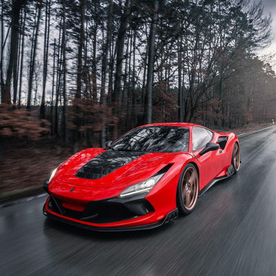 Für den Ferrari F8 Kohlenstofffaserkörper-Kit F8 Upgraded KEYVANY Style Front Schaufel Diffuser Spoiler-Körper-Kit