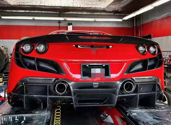 Für den Ferrari F8 Kohlenstofffaserkörper-Kit F8 Upgraded KEYVANY Style Front Schaufel Diffuser Spoiler-Körper-Kit