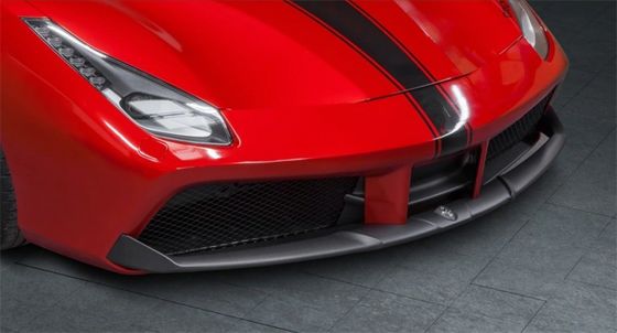 Für den Ferrari 488 Carbon Fiber Body Kit 488 Upgraded Capristo Style Carbon Fiber Front Lip Diffuser Spoiler