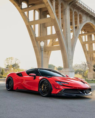 Für Ferrari SF90 Kohlenstofffaserkörper-Kit SF90 Upgrade RYFT-Stil Sprung nach unten Front Lippendiffuser Spoiler-Körper-Kit