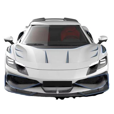 296GTB Ferrari Kit Car Body 2021 Trockene Kohlenstofffaser Vorderlippe Vorderbumper Diffusor