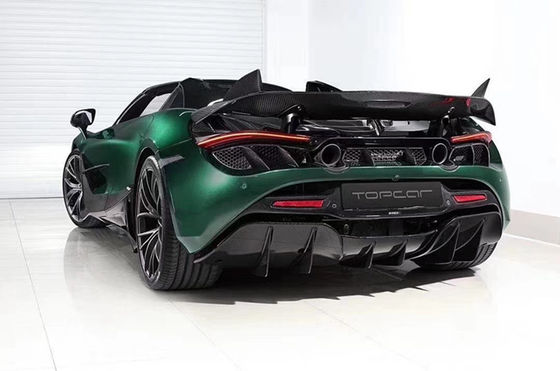 Kohlenstofffaser Kohlenstofffaserkörper für McLaren 720S 720 Upgraded TOPCAR Style Front Schaufel Hinterer Diffusor Spoiler Cover