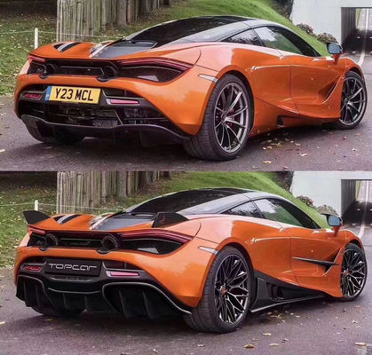 Kohlenstofffaser Kohlenstofffaserkörper für McLaren 720S 720 Upgraded TOPCAR Style Front Schaufel Hinterer Diffusor Spoiler Cover