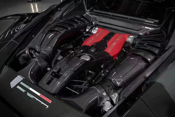 488 Ferrari Karosserie-Kit Trockene Kohlenstofffaser Motorschild OEM Kohlenstofffaser Ölkappe