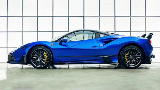 Blau F8 Ferrari Body Kit F8 MSY Stil Vorderbumper Lippe Body Kit Spoiler Seitenröcke