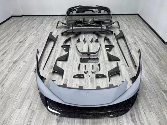 Blau F8 Ferrari Body Kit F8 MSY Stil Vorderbumper Lippe Body Kit Spoiler Seitenröcke