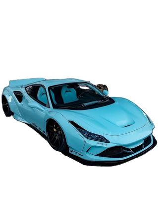 F8 Ferrari Auto Body Kit LB Style Blauer Kohlenstofffaserspoiler Lippe Breite Karosserie Kit Radbogen