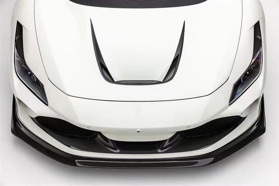 F8 Ferrari Carbon Car Body Kit VOS Style PP Carbon Fiber Lip Spoiler Hood Body Kit