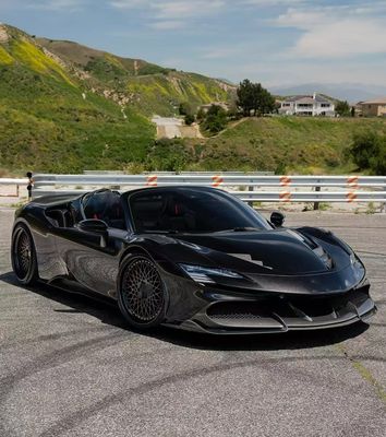 SF90 Ferrari Carbon Fiber Body Kit 1016 Stil Vorderlip Luftzufuhr Schwarz Spoiler Fender