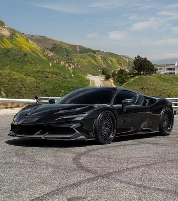 SF90 Ferrari Carbon Fiber Body Kit 1016 Stil Vorderlip Luftzufuhr Schwarz Spoiler Fender