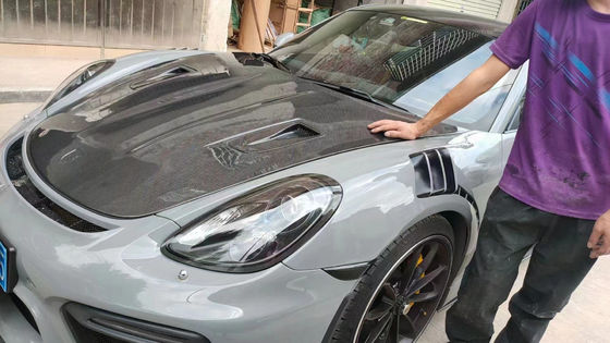 Produkte aus Kohlenstofffasern für Porsche 981 Boxster Kohlenstofffaserkappe 981 Kohlenstofffaser Motorluftschutzdeckel 2013-2015