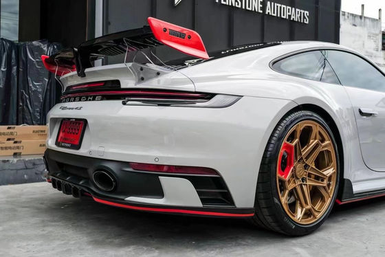 Für Porsche 911 992 Kohlenstofffaser-Körper-Kit 911 992 Upgraded TechArt Style Front Schaufel Diffuser Spoiler Seitenrock-Körper-Kit