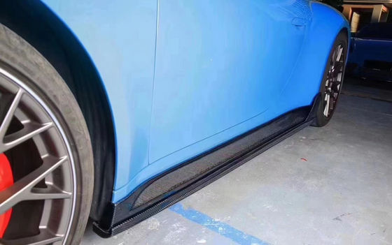 Für Porsche 911 992 Kohlenstofffaser-Körper-Kit 911 992 Upgraded TechArt Style Front Schaufel Diffuser Spoiler Seitenrock-Körper-Kit