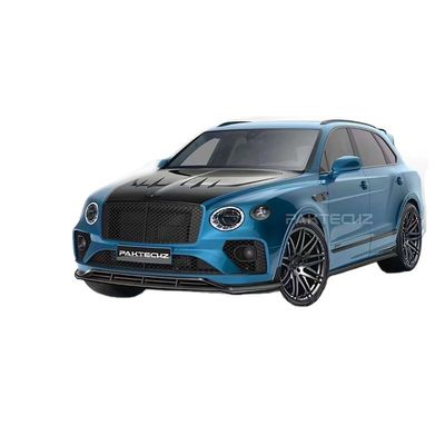 Auto Blau Bentley Bentayga Body Kit Breitkörper Kohlenstofffaser Vorder Lippendiffusor Flügelkapuze
