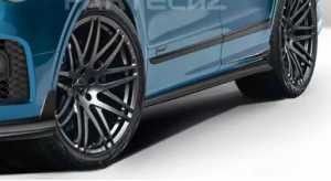 Auto Blau Bentley Bentayga Body Kit Breitkörper Kohlenstofffaser Vorder Lippendiffusor Flügelkapuze