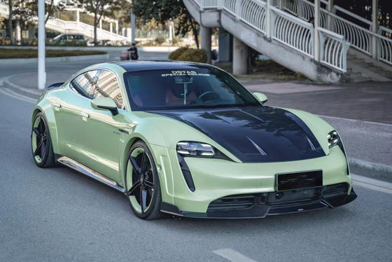 Neues Produkt für Porsche Taycan Kohlenstofffaserkörper Kit Taycan Breitkörperki Front Schaufel Seitenschicht Spoiler Diffuser