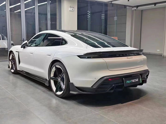 Trockene Kohlenstofffaser Kohlenstofffaserkörper für Porsche Taycan Taycan Upgrade PAKTECHZ Stil Front Schaufel Diffuser Spoiler Körperkit