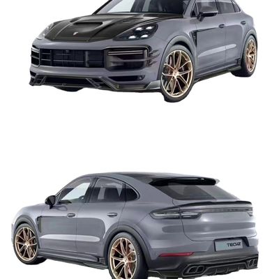 Für Porsche Cayenne Kohlenstofffaser Körper Kit Cayenne Kohlenstofffaser Front Lippen Diffuser Spoiler Top Wing Hood Seitenrock
