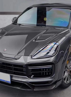 Für Porsche Cayenne Carbon Fiber Wide Body Kit Cayenne Upgrades MSY-Stil Carbon Fiber Front Lippendiffuser Spoiler Hood