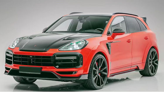 Für Porsche Cayenne Carbon Fiber Wide Body Kit Cayenne Upgrades MSY-Stil Carbon Fiber Front Lippendiffuser Spoiler Hood