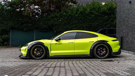 Für Porsche Taycan Breitkörper-Kit Taycan Upgrades PD-Stil Carbonfaser Front Lippendiffuser Spoiler Seitenrock Radbogen