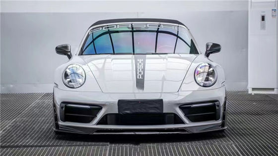 Für Porsche 992s Kohlenstofffaserkörper-Kit 992s AE Stil Trockener Kohlenstofffaser Front Lippendiffuser Spoiler Seitenrock
