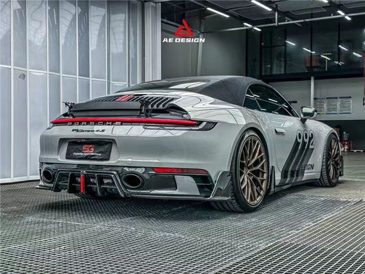 Für Porsche 992s Kohlenstofffaserkörper-Kit 992s AE Stil Trockener Kohlenstofffaser Front Lippendiffuser Spoiler Seitenrock