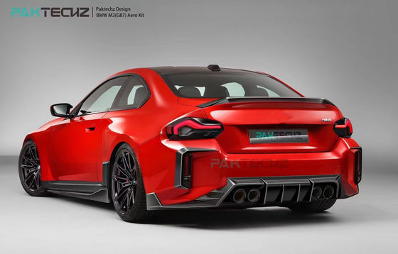 Für den BMW M2 G87 Kohlenstofffaserkörper-Kit M2 Upgraded Paktechz Style Kohlenstofffaser Front Lippendiffuser Spoiler Hood
