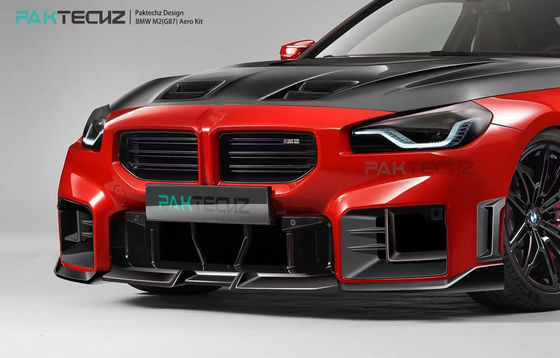 Für den BMW M2 G87 Kohlenstofffaserkörper-Kit M2 Upgraded Paktechz Style Kohlenstofffaser Front Lippendiffuser Spoiler Hood