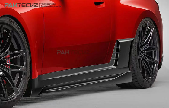 Für den BMW M2 G87 Kohlenstofffaserkörper-Kit M2 Upgraded Paktechz Style Kohlenstofffaser Front Lippendiffuser Spoiler Hood