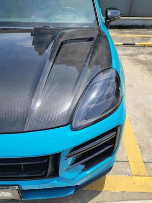 2019 Schwarzer Porsche Cayenne Karosserie-Kit TH Style Motorhaube Deckel Trockene Kohlenstofffaser