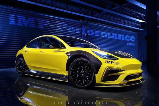 Neues Produkt Modell 3 Breite Bodyki für das Tesla Modell 3 Body Kit Upgrade IMP Stil Vorder- und Rückstoßfänger Spoiler