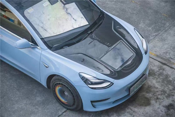 146cm Modell 3 Tesla Body Kit Kunststoff Transparente Kohlenstofffaser Kapuze