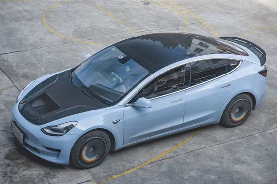 146cm Modell 3 Tesla Body Kit Kunststoff Transparente Kohlenstofffaser Kapuze