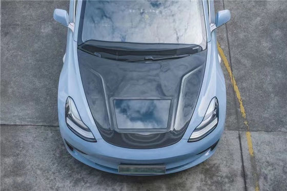 146cm Modell 3 Tesla Body Kit Kunststoff Transparente Kohlenstofffaser Kapuze