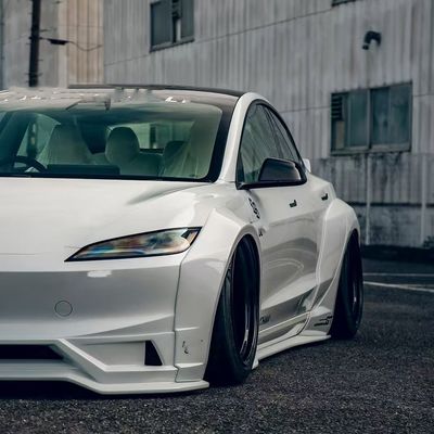 2020- Tesla Body Kit Harzfaser LB Style Tesla Modell 3 Spoiler Vorderlip Diffuser