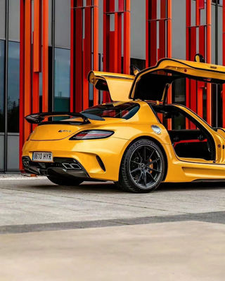 Für Mercedes SLS R197 Kohlenstofffaser-Karosserie-Kit SLS Upgrades Schwarze Serie Stil Vorder- und Rückstoßfänger Spoiler Hood