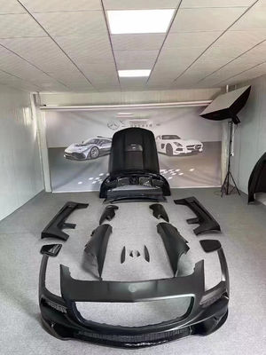 Für Mercedes SLS R197 Kohlenstofffaser-Karosserie-Kit SLS Upgrades Schwarze Serie Stil Vorder- und Rückstoßfänger Spoiler Hood